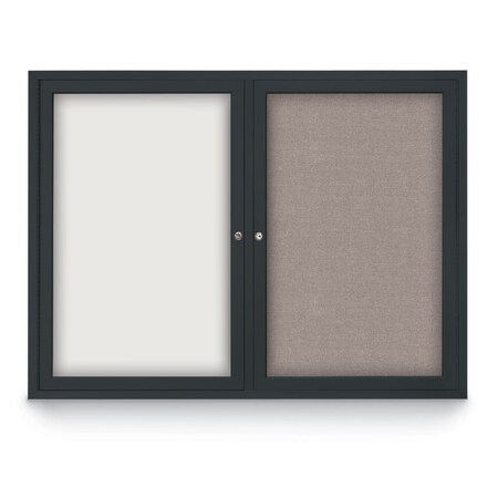 United Visual Products Decor Wood Combo Board, 24"x18", Light Oak/Black Porcelain & Surf UV701DEFAB-LTOAK-BLKPORC-SURF